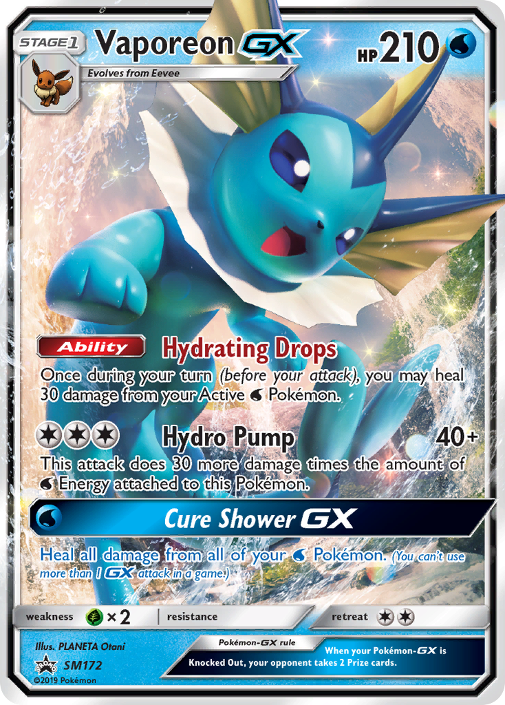 Vaporeon GX (SM172) [Sun & Moon: Black Star Promos] | Jomio and Rueliete's Cards and Comics