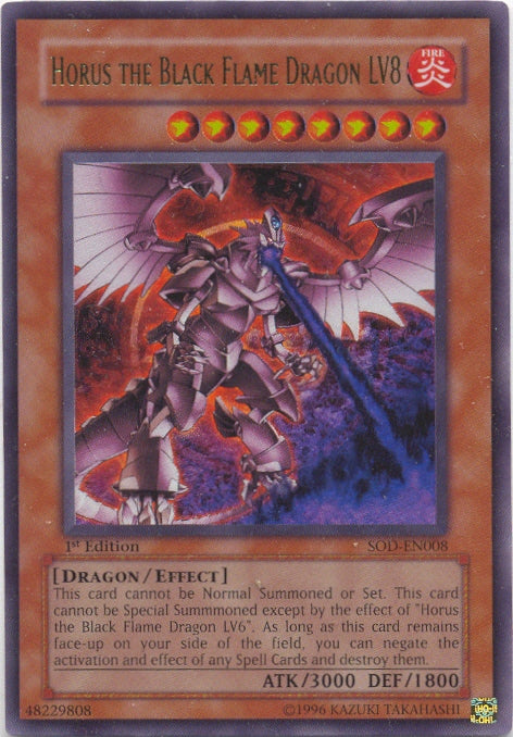Horus the Black Flame Dragon LV8 [SOD-EN008] Ultra Rare | Jomio and Rueliete's Cards and Comics