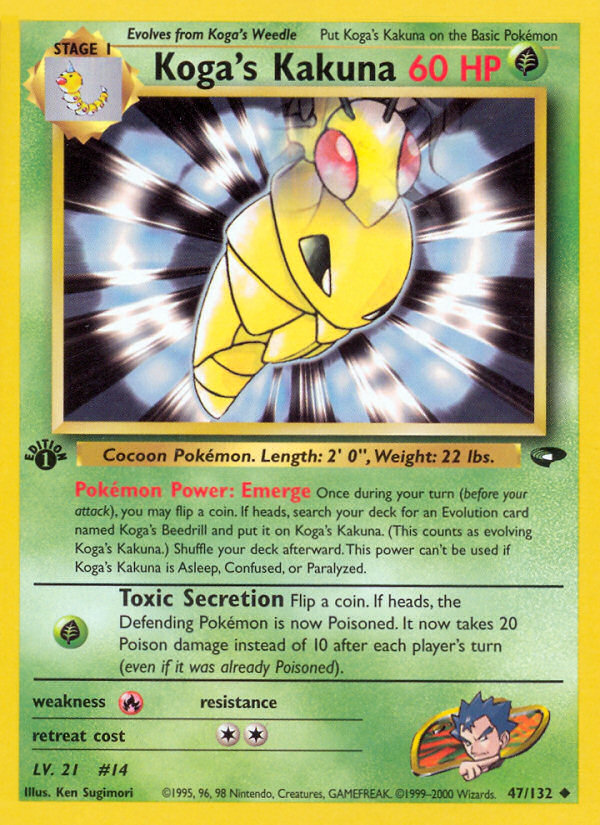 Koga's Kakuna (47/132) [Gym Challenge 1st Edition] | Jomio and Rueliete's Cards and Comics