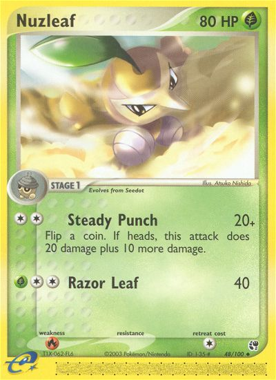 Nuzleaf (48/100) [EX: Sandstorm] | Jomio and Rueliete's Cards and Comics