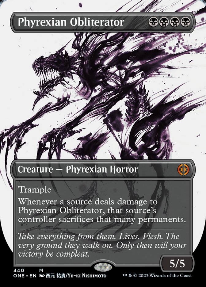 Phyrexian Obliterator (Borderless Ichor Step-and-Compleat Foil) [Phyrexia: All Will Be One] | Jomio and Rueliete's Cards and Comics