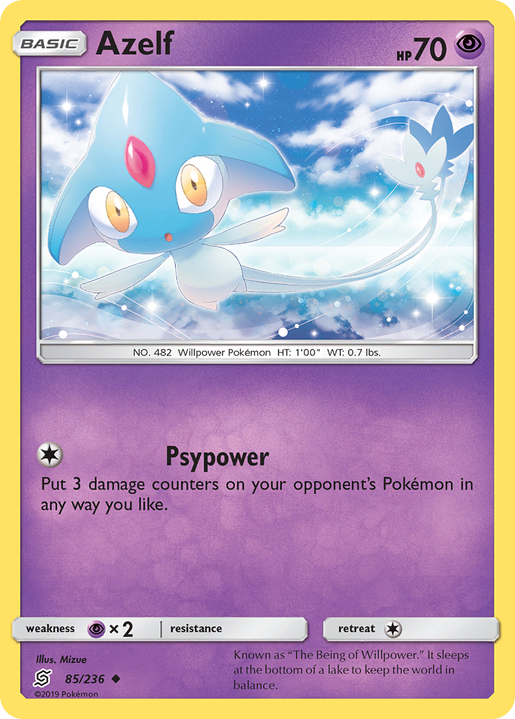 Azelf (85/236) [Sun & Moon: Unified Minds] | Jomio and Rueliete's Cards and Comics