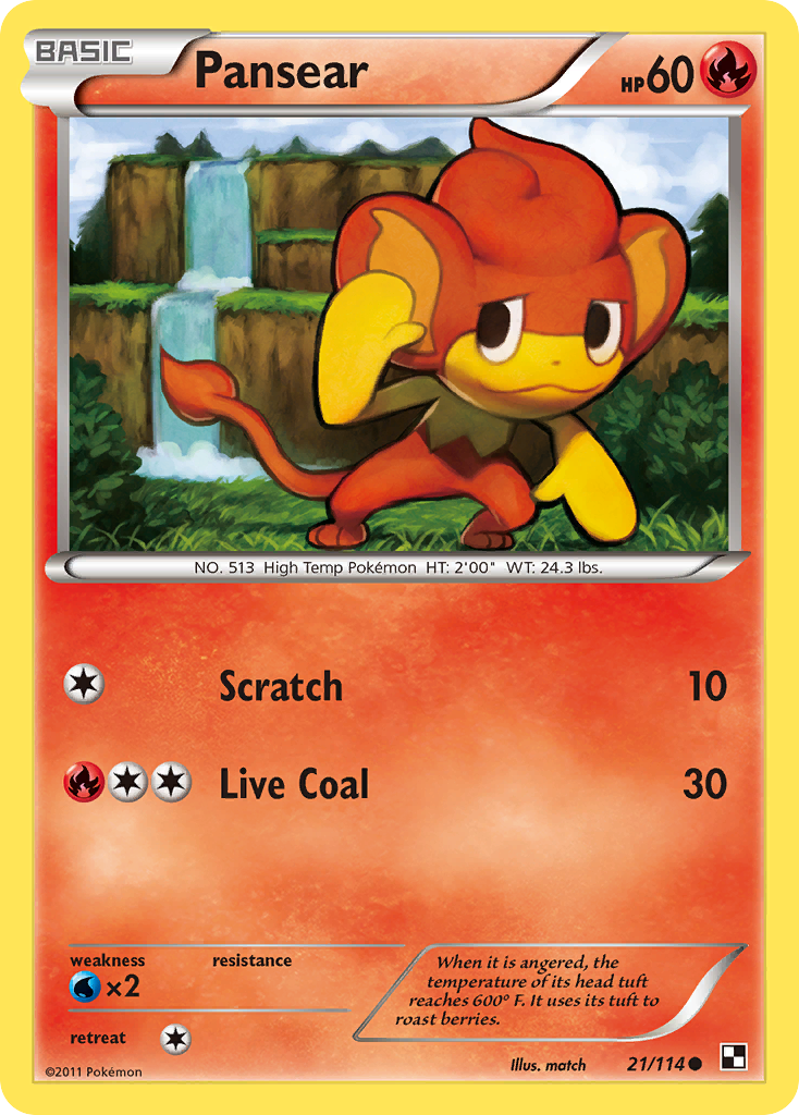 Pansear (21/114) [Black & White: Base Set] | Jomio and Rueliete's Cards and Comics