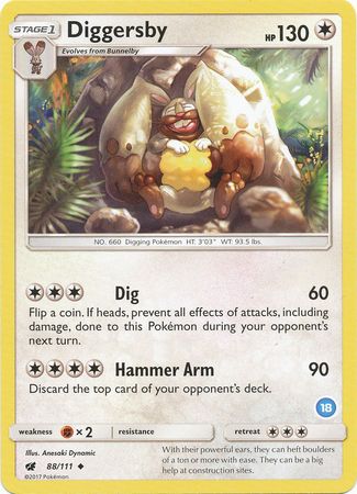 Diggersby (88/111) (Deck Exclusive #18) [Sun & Moon: Trainer Kit - Alolan Ninetales] | Jomio and Rueliete's Cards and Comics