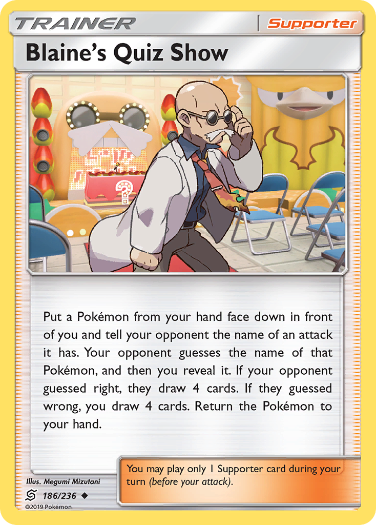Blaine's Quiz Show (186/236) [Sun & Moon: Unified Minds] | Jomio and Rueliete's Cards and Comics
