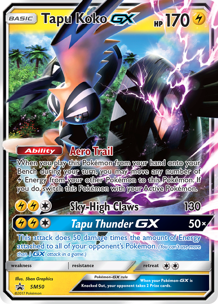 Tapu Koko GX (SM50) [Sun & Moon: Black Star Promos] | Jomio and Rueliete's Cards and Comics