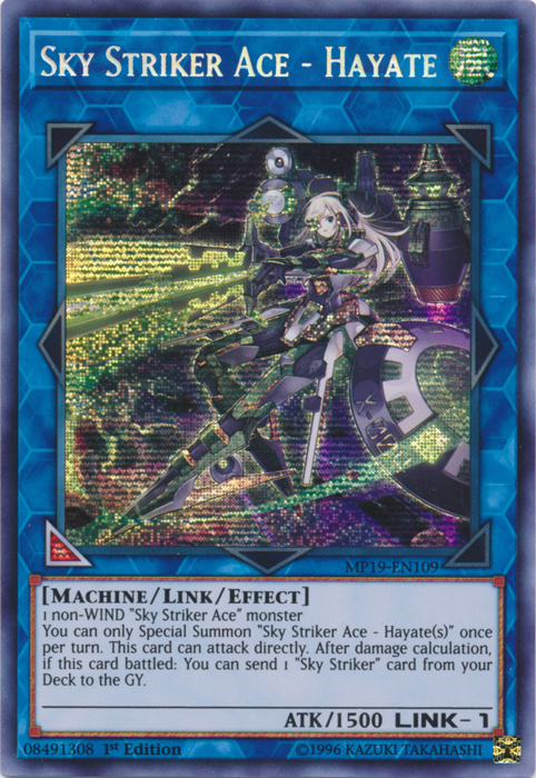 Sky Striker Ace - Hayate [MP19-EN109] Prismatic Secret Rare | Jomio and Rueliete's Cards and Comics