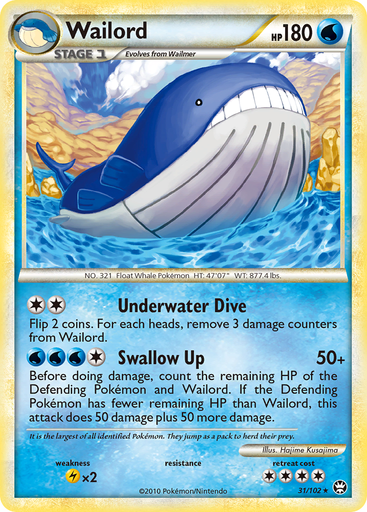 Wailord (31/102) [HeartGold & SoulSilver: Triumphant] | Jomio and Rueliete's Cards and Comics