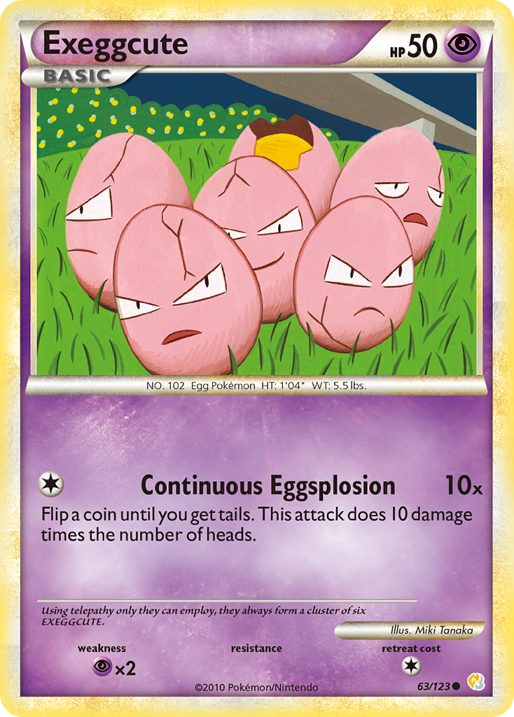 Exeggcute (63/123) [HeartGold & SoulSilver: Base Set] | Jomio and Rueliete's Cards and Comics