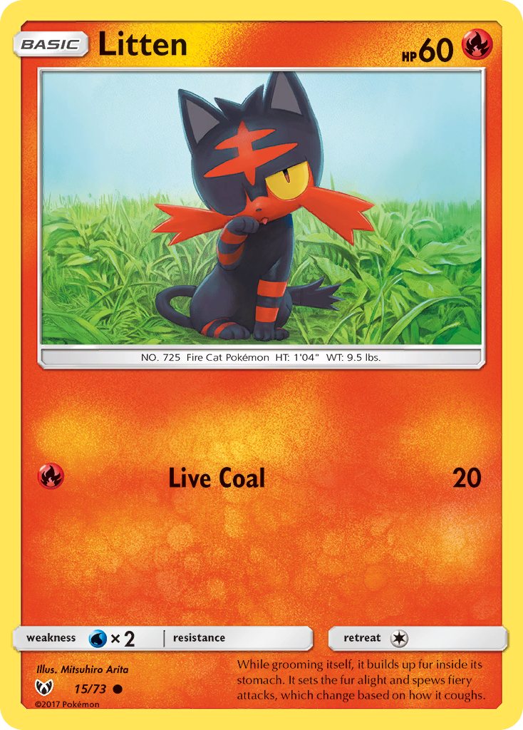 Litten (15/73) [Sun & Moon: Shining Legends] | Jomio and Rueliete's Cards and Comics