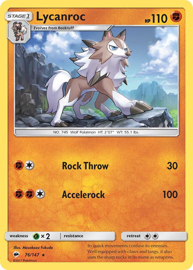 Lycanroc (76/147) (Theme Deck Exclusive) [Sun & Moon: Burning Shadows] | Jomio and Rueliete's Cards and Comics