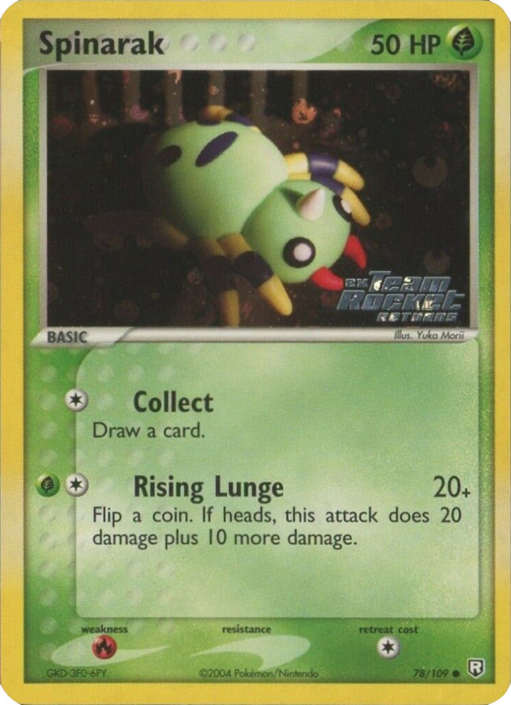 Spinarak (78/109) (Stamped) [EX: Team Rocket Returns] | Jomio and Rueliete's Cards and Comics