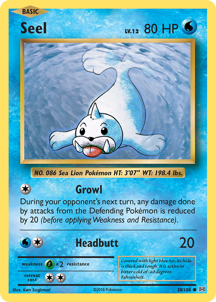 Seel (28/108) [XY: Evolutions] | Jomio and Rueliete's Cards and Comics