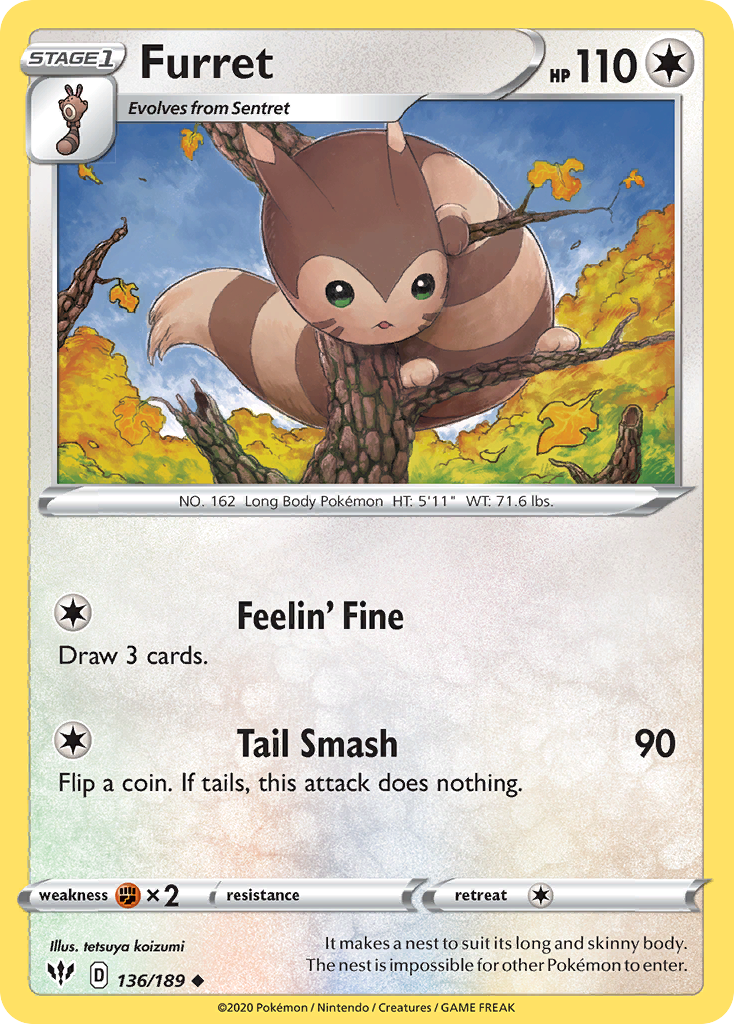 Furret (136/189) [Sword & Shield: Darkness Ablaze] | Jomio and Rueliete's Cards and Comics