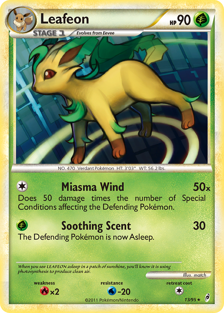 Leafeon (13/95) [HeartGold & SoulSilver: Call of Legends] | Jomio and Rueliete's Cards and Comics