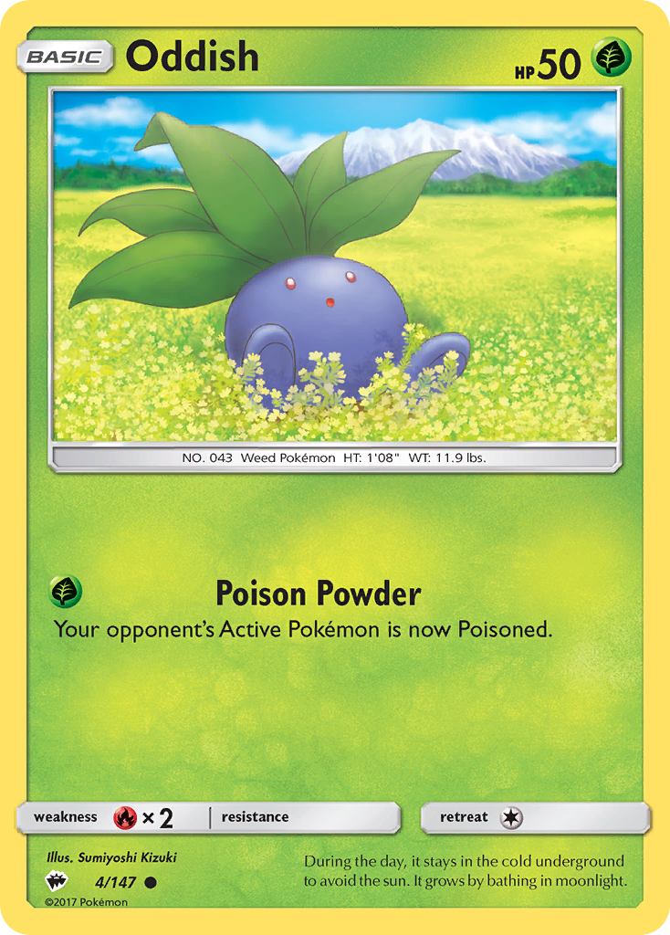 Oddish (4/147) [Sun & Moon: Burning Shadows] | Jomio and Rueliete's Cards and Comics