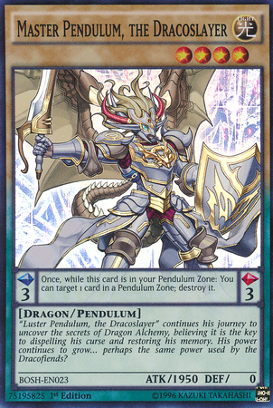 Master Pendulum, the Dracoslayer [BOSH-EN023] Super Rare | Jomio and Rueliete's Cards and Comics