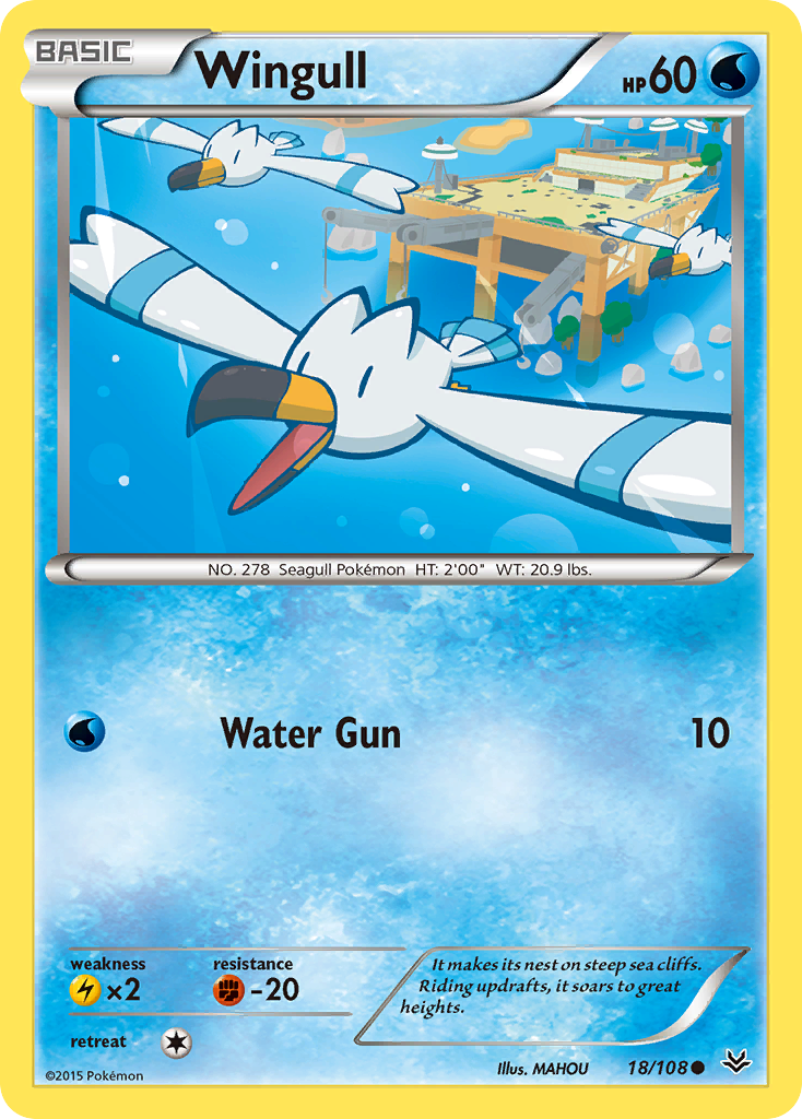 Wingull (18/108) [XY: Roaring Skies] | Jomio and Rueliete's Cards and Comics
