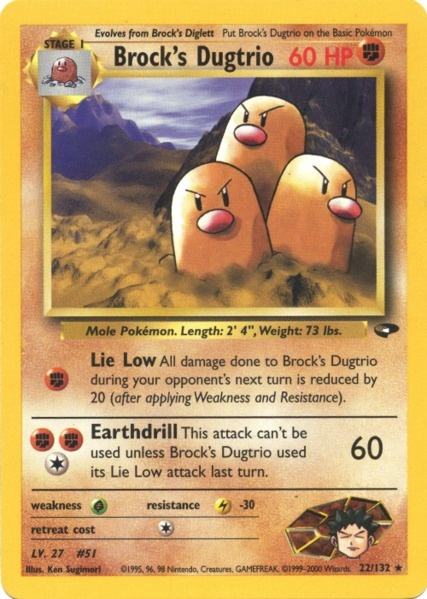 Brock's Dugtrio (22/132) [Gym Challenge Unlimited] | Jomio and Rueliete's Cards and Comics