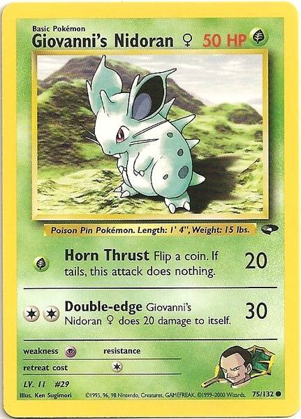 Giovanni's Nidoran (75/132) (Female) [Gym Challenge Unlimited] | Jomio and Rueliete's Cards and Comics