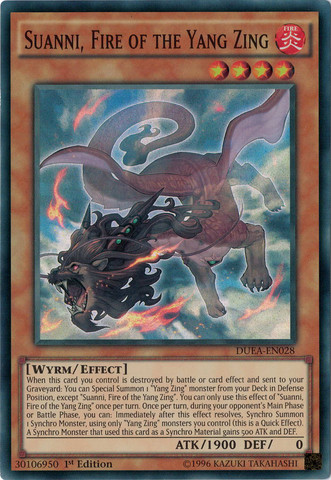Suanni, Fire of the Yang Zing [DUEA-EN028] Super Rare | Jomio and Rueliete's Cards and Comics