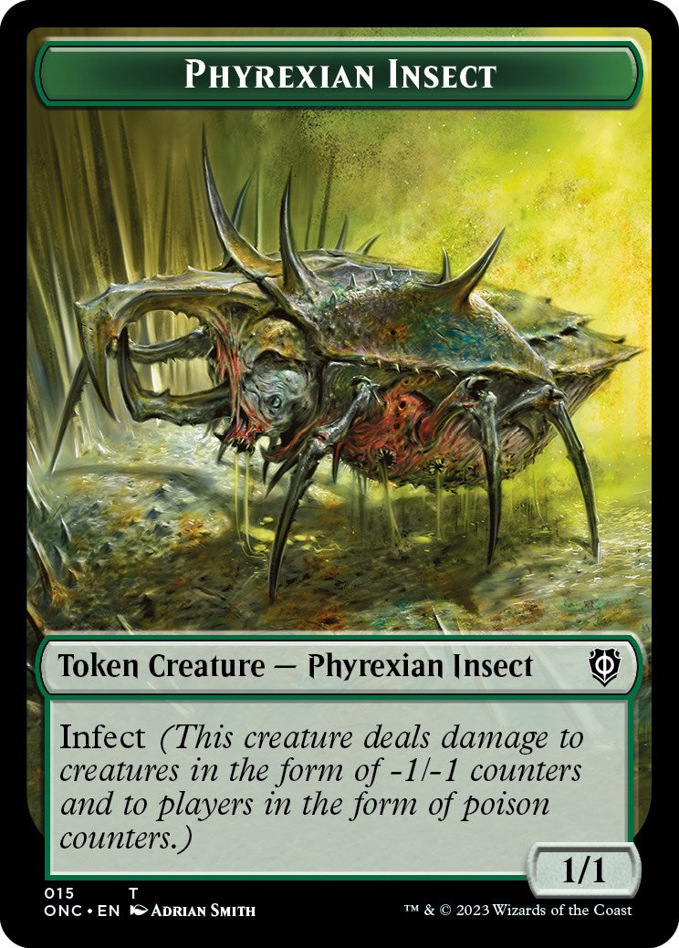 Phyrexian Mite // Phyrexian Insect Double-Sided Token [Phyrexia: All Will Be One Commander Tokens] | Jomio and Rueliete's Cards and Comics