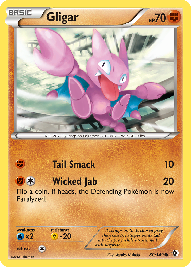 Gligar (80/149) [Black & White: Boundaries Crossed] | Jomio and Rueliete's Cards and Comics