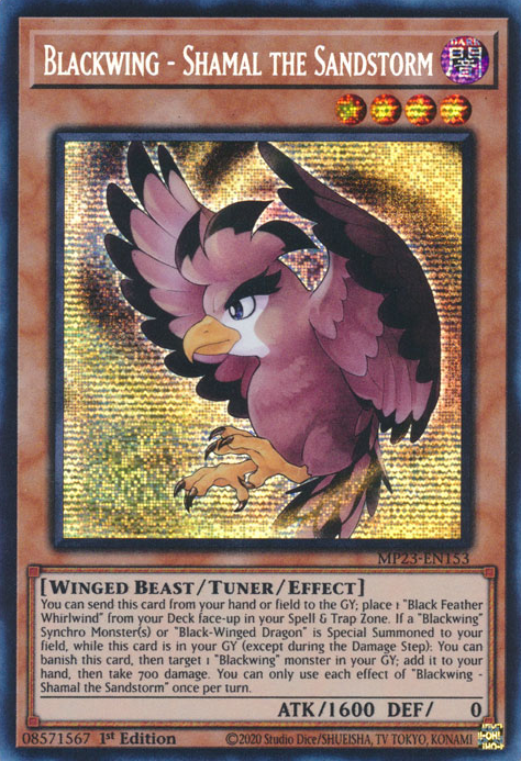 Blackwing - Shamal the Sandstorm [MP23-EN153] Prismatic Secret Rare | Jomio and Rueliete's Cards and Comics