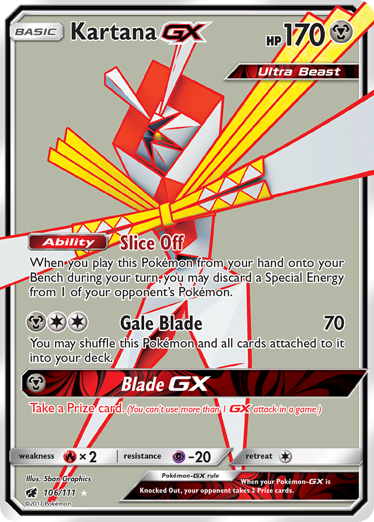 Kartana GX (106/111) [Sun & Moon: Crimson Invasion] | Jomio and Rueliete's Cards and Comics