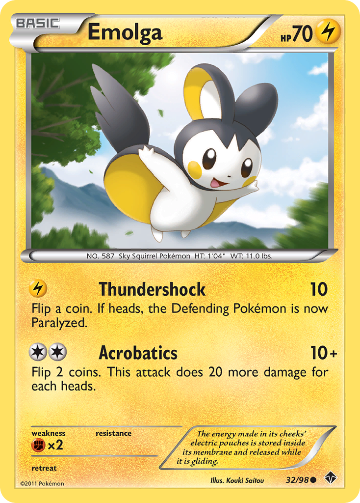 Emolga (32/98) [Black & White: Emerging Powers] | Jomio and Rueliete's Cards and Comics