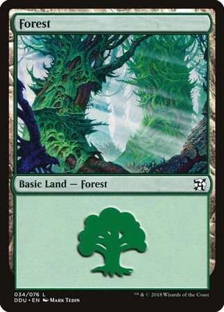 Forest (34) [Duel Decks: Elves vs. Inventors] | Jomio and Rueliete's Cards and Comics