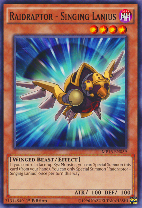 Raidraptor - Singing Lanius [MP16-EN059] Common | Jomio and Rueliete's Cards and Comics