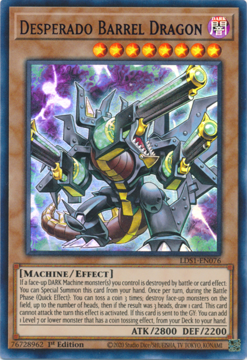 Desperado Barrel Dragon (Blue) [LDS1-EN076] Ultra Rare | Jomio and Rueliete's Cards and Comics