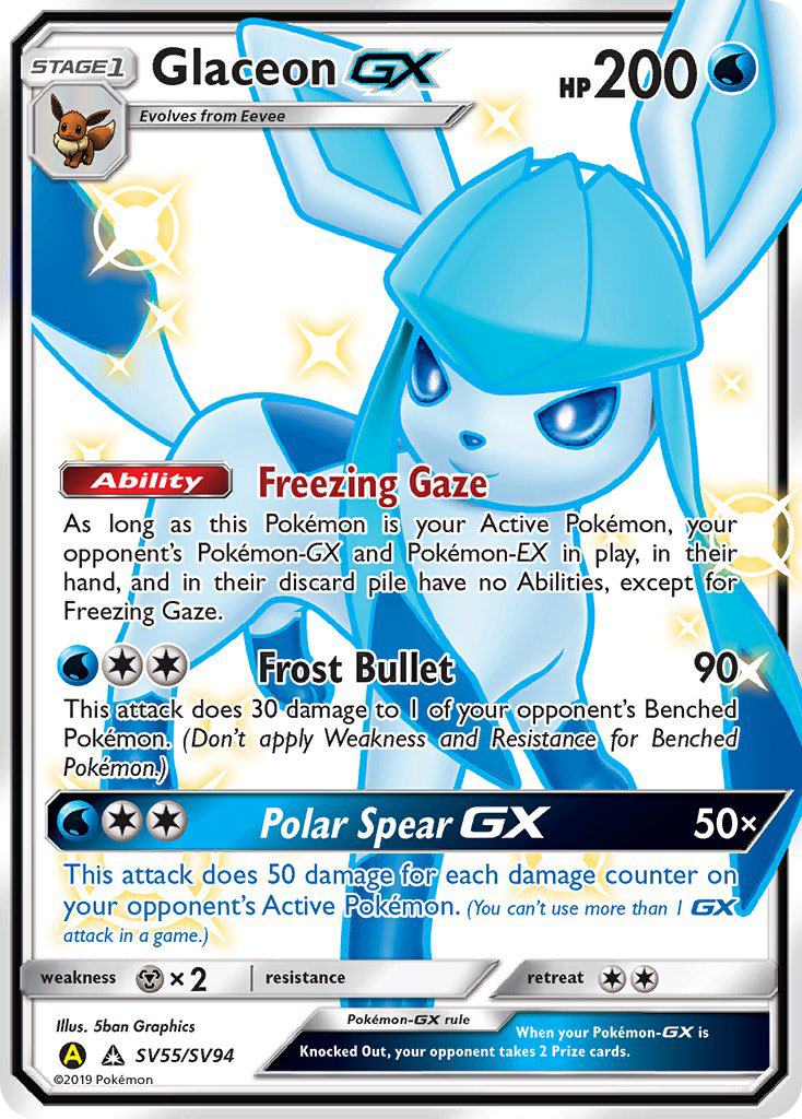 Glaceon GX (SV55/SV94) [Sun & Moon: Hidden Fates - Shiny Vault] | Jomio and Rueliete's Cards and Comics