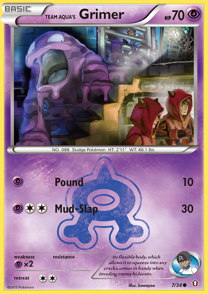 Team Aqua's Grimer (7/34) [XY: Double Crisis] | Jomio and Rueliete's Cards and Comics