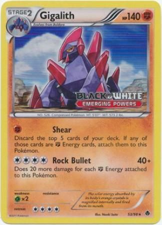 Gigalith (53/98) (Prerelease Promo) [Black & White: Black Star Promos] | Jomio and Rueliete's Cards and Comics