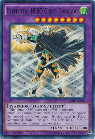 Elemental HERO Great Tornado [SDHS-EN045] Common | Jomio and Rueliete's Cards and Comics