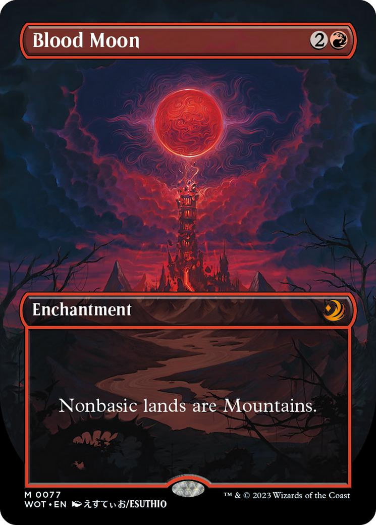 Blood Moon (Anime Borderless) [Wilds of Eldraine: Enchanting Tales] | Jomio and Rueliete's Cards and Comics