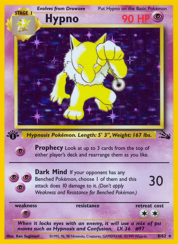Hypno (8/62) [Fossil 1st Edition] | Jomio and Rueliete's Cards and Comics