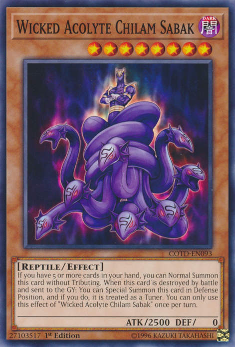 Wicked Acolyte Chilam Sabak [COTD-EN093] Common | Jomio and Rueliete's Cards and Comics