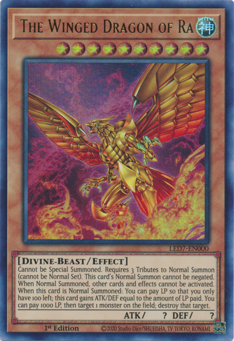 The Winged Dragon of Ra (Alternate Art) [LED7-EN000] Ultra Rare | Jomio and Rueliete's Cards and Comics