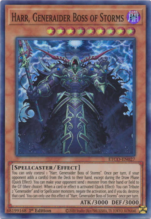 Harr, Generaider Boss of Storms [ETCO-EN027] Super Rare | Jomio and Rueliete's Cards and Comics