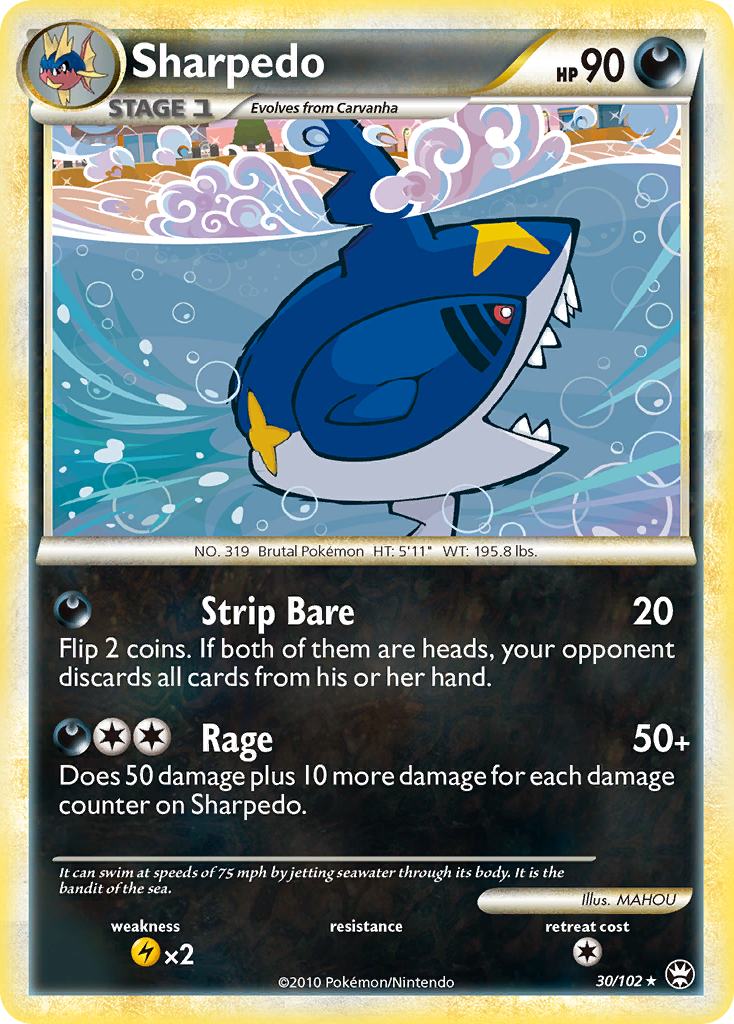 Sharpedo (30/102) [HeartGold & SoulSilver: Triumphant] | Jomio and Rueliete's Cards and Comics