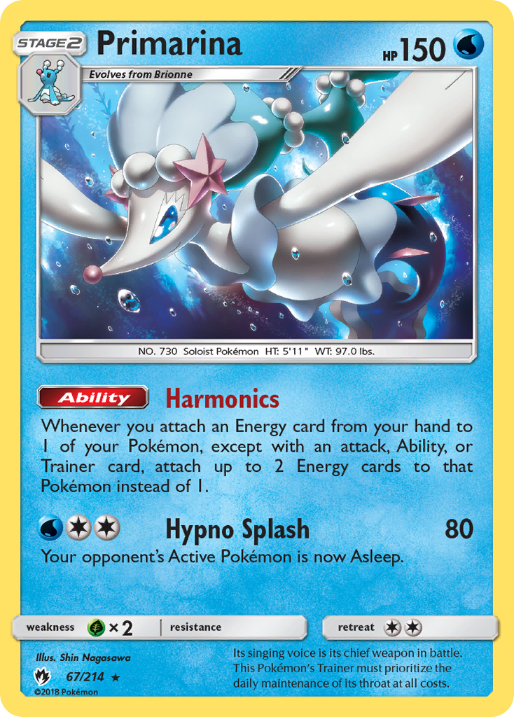 Primarina (67/214) [Sun & Moon: Lost Thunder] | Jomio and Rueliete's Cards and Comics
