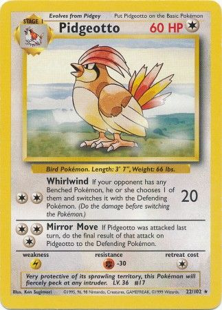 Pidgeotto (22/102) [Base Set Unlimited] | Jomio and Rueliete's Cards and Comics