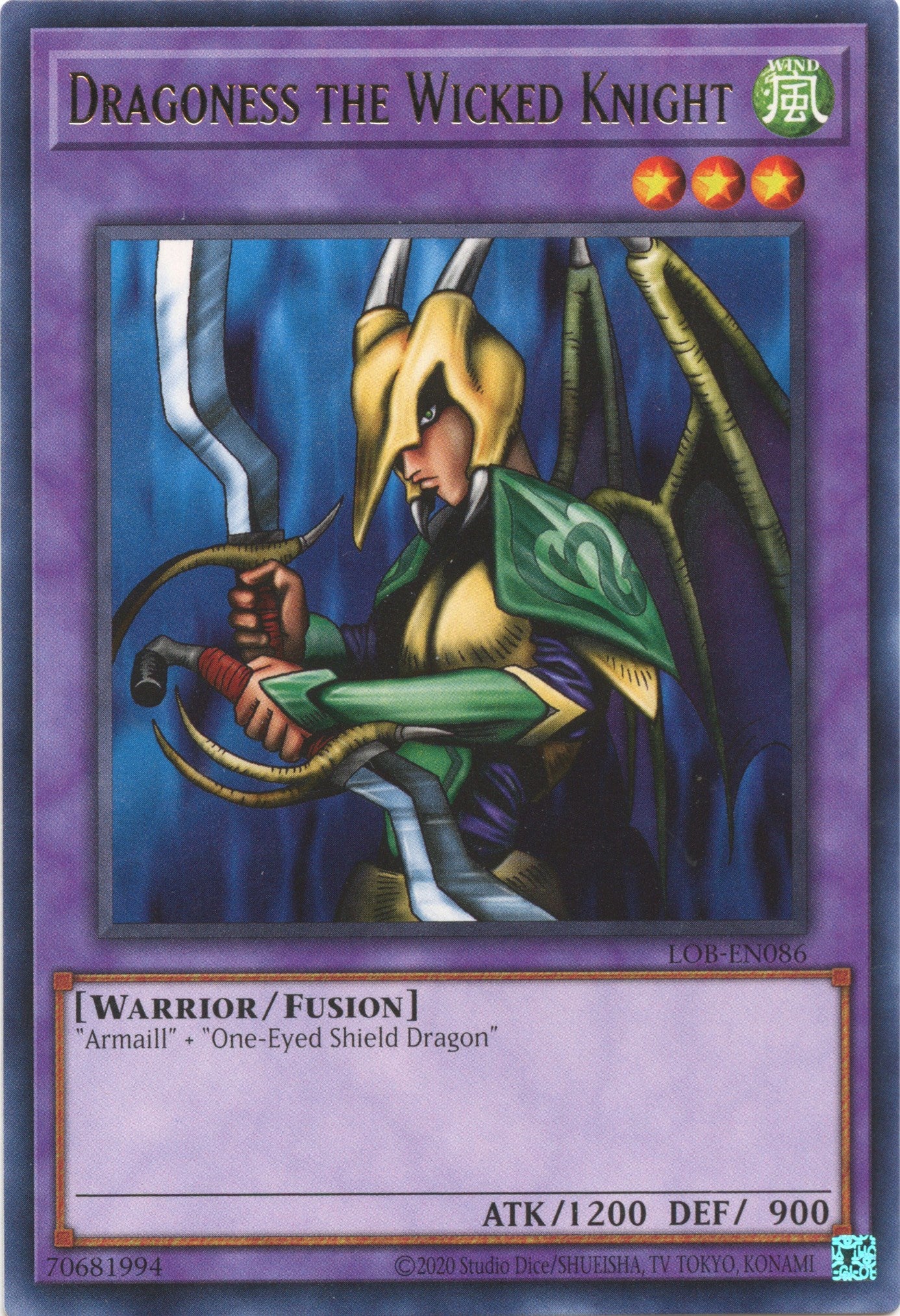 Dragoness the Wicked Knight (25th Anniversary) [LOB-EN086] Rare | Jomio and Rueliete's Cards and Comics
