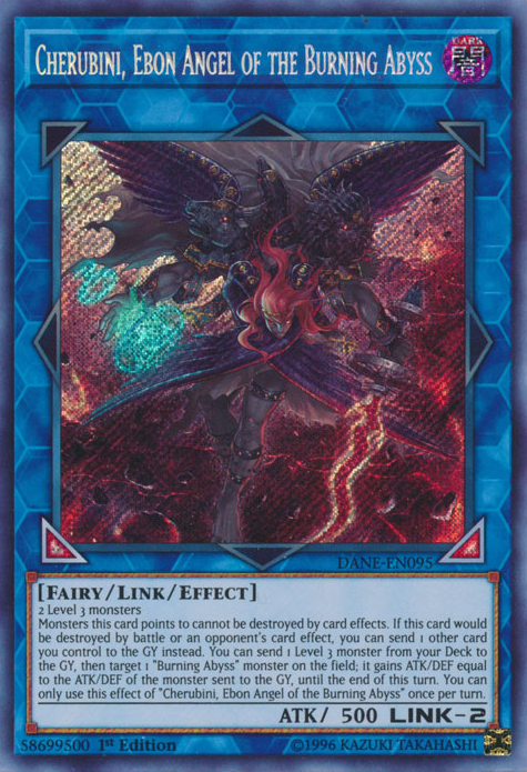 Cherubini, Ebon Angel of the Burning Abyss [DANE-EN095] Secret Rare | Jomio and Rueliete's Cards and Comics