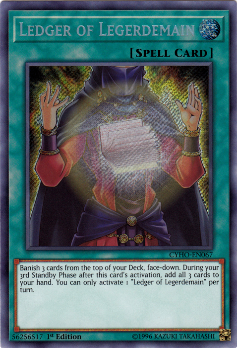 Ledger of Legerdemain [CYHO-EN067] Secret Rare | Jomio and Rueliete's Cards and Comics