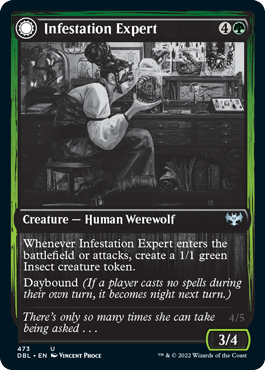 Infestation Expert // Infested Werewolf [Innistrad: Double Feature] | Jomio and Rueliete's Cards and Comics