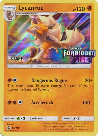 Lycanroc (SM118) (Staff Prerelease Promo) [Sun & Moon: Black Star Promos] | Jomio and Rueliete's Cards and Comics